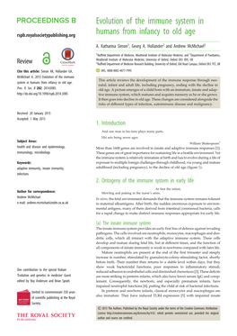 Evolution of the Immune System in Humans from Infancy to Old