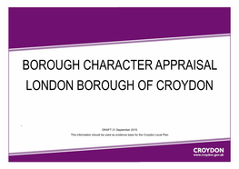 Borough Character Appraisal London Borough of Croydon