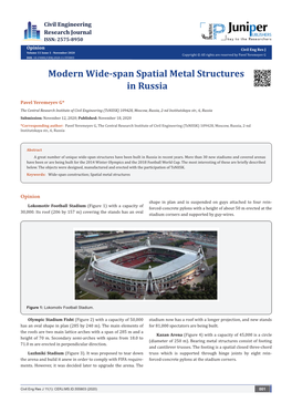 Modern Wide-Span Spatial Metal Structures in Russia