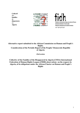 Alternative Report Submitted to the African Commission on Human and People’S Rights
