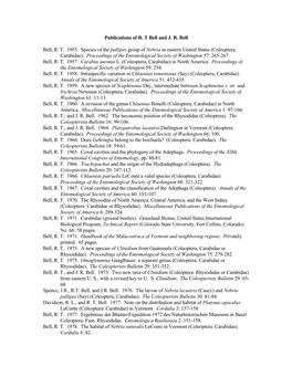 Publications of R. T Bell and J. R. Bell Bell, R. T. 1955. Species of The