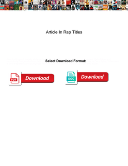 Article in Rap Titles
