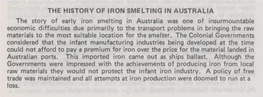 The History of Iron Smelting in Australia