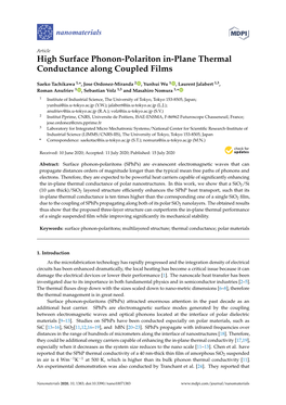 High Surface Phonon-Polariton In-Plane Thermal Conductance Along Coupled Films