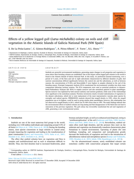 Effects of a Yellow Legged Gull (Larus Michahellis) Colony on Soils and Cliff Vegetation in the Atlantic Islands of Galicia National Park (NW Spain)