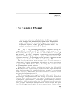 The Riemann Integral