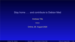 And Contribute to Debian Med