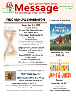 Fhjc Annual Shabbaton