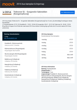 201A Bus Køreplan & Linjerutekort