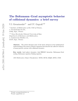 The Boltzmann-Grad Asymptotic Behavior of Collisional Dynamics: A