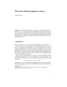 The Levine-Tristram Signature: a Survey