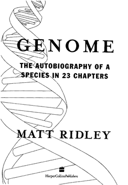 GENOME by Matt Ridley