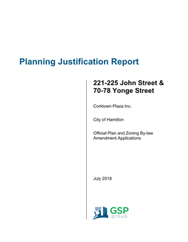 Planning Justification Report