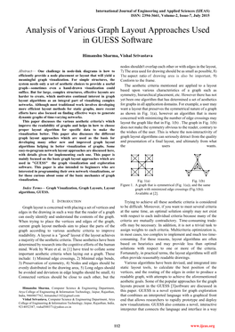 Analysis of Various Graph Layout Approaches Used in GUESS Software