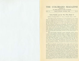 THE COLORADO MAGAZINE Published by the State Historical Society of Colorado