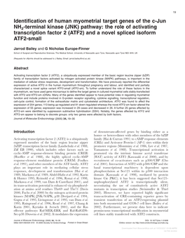 Identification of Human Myometrial Target Genes of the C-Jun NH2