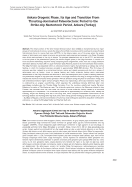 Ankara Orogenic Phase, Its Age and Transition from Thrusting-Dominated Palaeotectonic Period to the Strike-Slip Neotectonic Period, Ankara (Turkey)