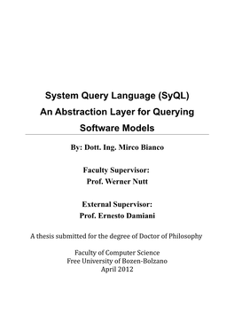 (Syql) an Abstraction Layer for Querying Software Models