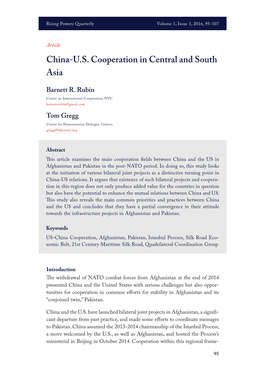 China-U.S. Cooperation in Central and South Asia