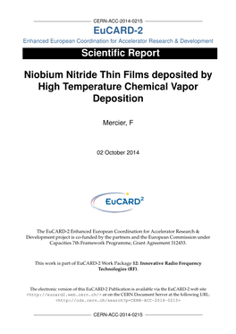 Niobium Nitride Thin Films Deposited by High Temperature Chemical Vapor Deposition