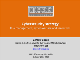 Cybersecurity Strategy – Risk Management, Cyber-Warfare And