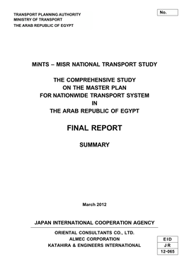 Mints – MISR NATIONAL TRANSPORT STUDY