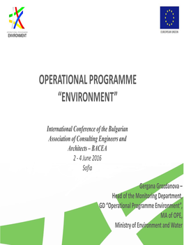 Operational Programme “Environment”