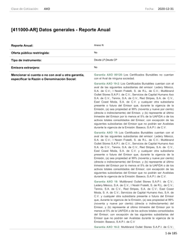 [411000-AR] Datos Generales - Reporte Anual