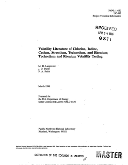 Technetium and Rhenium Volatility Testing