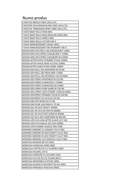 Nume Produs 5 MOTIVE MERLOT DMS 14% 0,75L 5 MOTIVE SAUVIGNON BLANC DMS 14% 0,75L 5 MOTIVE TAMAIOASA ROM