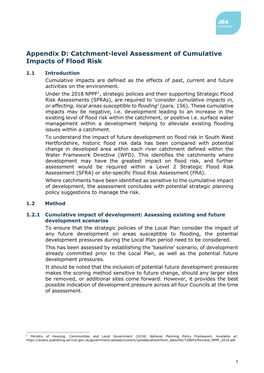 Appendix D: Catchment-Level Assessment of Cumulative Impacts of Flood Risk