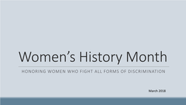 Women's History Month