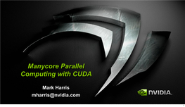 Manycore Parallel Computing with CUDA