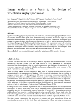 Image Analysis As a Basis to the Design of Wheelchair Rugby Sportswear