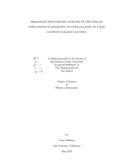 Broadband Photometric Analysis of the Stellar