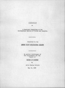 A Taxonomic Comparison of the Northwestern Species of Cicuta and Oenanthe