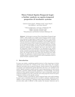 Three-Valued Spatio-Temporal Logic: a Further Analysis on Spatio-Temporal Properties of Stochastic Systems
