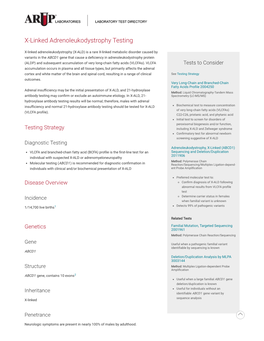 X-Linked Adrenoleukodystrophy Testing