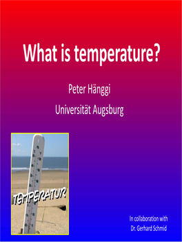 What Is Temperature?