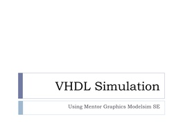 Synthesis with VHDL and Leonardo