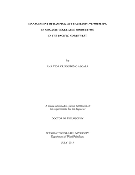 Management of Damping-Off Caused by Pythium Spp. in Organic