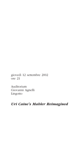 Uri Caine's Mahler Reimagined