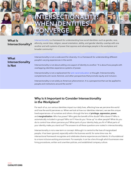 Intersectionality: When Identities Converge