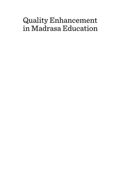 Quality Enhancement in Madrasa Education
