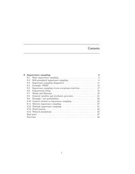 9 Importance Sampling 3 9.1 Basic Importance Sampling