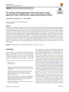 The Geology and Hydrogeology of the Cassino Plain (Central Apennines, Italy): Redefining the Regional Groundwater Balance