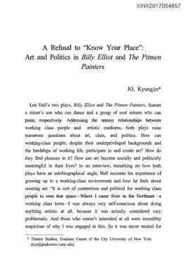 Art and Politics in Billy Elliot and the Pitmen Paintersqo, Kyungjin) * 143 Migrants Who Move at the Borders Between Classes Emancipating and Empowering Themselves