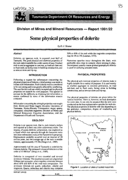 Some Physical Properties of Dolerite