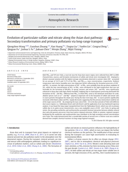 Evolution of Particulate Sulfate and Nitrate Along the Asian Dust Pathway: Secondary Transformation and Primary Pollutants Via Long-Range Transport