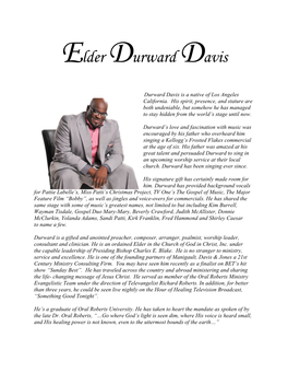 Elder Durward Davis